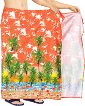 Load image into Gallery viewer, la-leela-Mens-Elegant-Beach-Cover-Up-Sarong-Pareo-Wrap-One-Size-Orange_V950