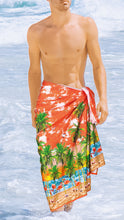Load image into Gallery viewer, La Leela Mens Elegant Beach Cover Up Sarong Pareo Wrap One Size Orange_V950