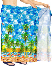 Load image into Gallery viewer, la-leela-Men&#39;s-Stylish-Bathing-Suit-Beach-Towel-Sarong-Wrap-One-Size-Blue_V952