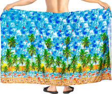 Load image into Gallery viewer, La Leela Men&#39;s Stylish Bathing Suit Beach Towel Sarong Wrap One Size Blue_V952