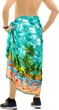 Load image into Gallery viewer, La Leela Men&#39;s Elegant Summer Beach Towel Sarong Wrap One Size Sea Green_V953