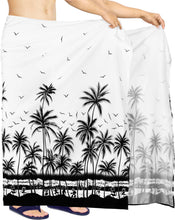 Load image into Gallery viewer, la-leela-Men&#39;s-Aloha-Beach-Bathingsuit-Casual-Sarong-Wrap-One-Size-White_V955