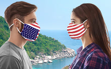 Load image into Gallery viewer, Pack of 5 AMERICAN US Flag Print Unisex 100% Cotton Face Washable Reusable Mask Red_V940 914404