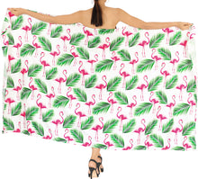 Load image into Gallery viewer, LA LEELA Women&#39;s Long Beach Wrap Beach Swimsuit Cover Up FLAMINGO Print Sarong Wrap