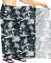 Load image into Gallery viewer, la-leela-Womens-Bathing-Suit-Beach-Skirt-Hawaii-Sarong-Wrap-One-Size-Black_AA17