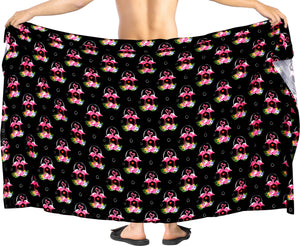La Leela Men's Swimsuit Beach Towel Sarong Wrap Cover Up One Size Black_AA13