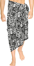 Load image into Gallery viewer, La Leela Mens Bathing Suit Beach Cover Up Lungi Sarong Wrap One Size White_AA19