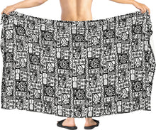 Load image into Gallery viewer, La Leela Mens Bathing Suit Beach Cover Up Lungi Sarong Wrap One Size White_AA19