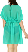 Load image into Gallery viewer, LA LEELA Women&#39;s Summer Sheer Green Chiffon Cover up Beach Swimsuit Bikini Wrap