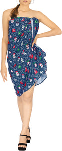 LA LEELA Women's Bohemian Full Sarong Swimsuit Christmas Day 78" X 39"