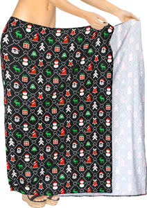 LA LEELA Women's Bohemian Full Sarong Swimsuit Christmas Day 78" X 39"