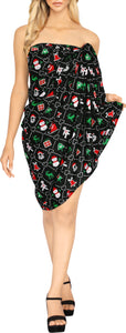 LA LEELA Women's Bohemian Full Sarong Swimsuit Christmas Day 78" X 39"