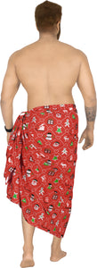 LA LEELA Men's Swimsuit Beach Hawaii Sarong Christmas Day 78" X42"