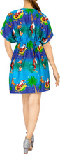 Load image into Gallery viewer, LA LEELA Women&#39;s Christmas Swimsuit Beach Top Cover up Dress XL-XXL Blue