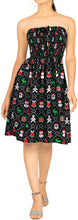 Load image into Gallery viewer, LA LEELA Women&#39;s Christmas Bohmian Halter Neck Strapless Dress L-XL Black_AA83