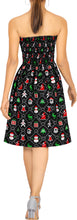 Load image into Gallery viewer, LA LEELA Women&#39;s Christmas Bohmian Halter Neck Strapless Dress L-XL Black_AA83