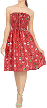 Load image into Gallery viewer, LA LEELA Women&#39;s Christmas Halter Neck Sundress Strapless Dress L-XL Red