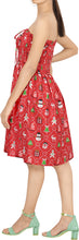 Load image into Gallery viewer, LA LEELA Women&#39;s Christmas Halter Neck Sundress Strapless Dress L-XL Red