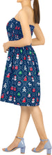 Load image into Gallery viewer, LA LEELA Women&#39;s Christmas Party Boho Camp Halter Neck Dress L-XL Navy Blue
