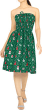 Load image into Gallery viewer, LA LEELA Women&#39;s Christmas Mini Tube Halter Neck Strapless Dress L-XL Green