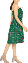 Load image into Gallery viewer, LA LEELA Women&#39;s Christmas Mini Tube Halter Neck Strapless Dress L-XL Green