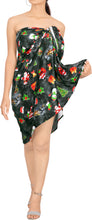 Load image into Gallery viewer, LA LEELA Womens Christmas Day Beach Sarong Pareo Swimsuit 78&quot; X 39&quot; Black_AA77