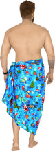 Load image into Gallery viewer, LA LEELA Men&#39;s Loungewear Sarong Swim Cover Up Christmas Day 78&quot; X39&quot; Blue_AA74