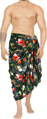LA LEELA Men Casual Sarong Lava Lava Cover Up Christmas Day 78