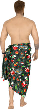 Load image into Gallery viewer, LA LEELA Men Casual Sarong Lava Lava Cover Up Christmas Day 78&quot; X39&quot; Black_AA75