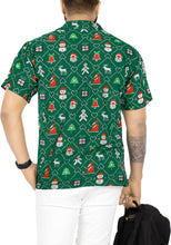 Load image into Gallery viewer, LA LEELA Men&#39;s Christmas Funky Hawaiian Casual Short Sleeve Aloha Shirt