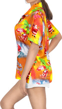 Load image into Gallery viewer, HAPPY BAY Women&#39;s Christmas Santa Claus Hawaiian Blouse Shirt Beach Aloha Party Camp Shirt - DRT231Orange