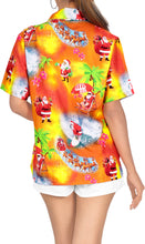 Load image into Gallery viewer, HAPPY BAY Women&#39;s Christmas Santa Claus Hawaiian Blouse Shirt Beach Aloha Party Camp Shirt - DRT231Orange
