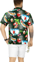 Load image into Gallery viewer, La Leela Men&#39;s Christmas Funky Hawaiian Casual Short Sleeve Shirt Black_AA349