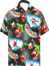 Load image into Gallery viewer, La Leela Men&#39;s Christmas Funky Hawaiian Casual Short Sleeve Shirt Black_AA349