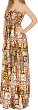 Load image into Gallery viewer, LA LEELA Long Maxi Hawaiian Halter Neck Tube Dress For Women With Sea Creatures And Floral Print All Over Everyday Casual Wear