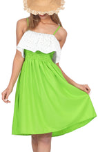 Load image into Gallery viewer, LA LEELA Solid Color Strappy Women Tube Dress With Frill Detailing On Top Beachwear Chic And Casual Swimsuit Coverup
