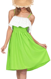 LA LEELA Solid Color Strappy Women Tube Dress With Frill Detailing On Top Beachwear Chic And Casual Swimsuit Coverup