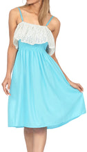 Load image into Gallery viewer, LA LEELA Solid Color Strappy Women Tube Dress With Frill Detailing On Top Beachwear Chic And Casual Swimsuit Coverup