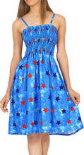 Load image into Gallery viewer, LA LEELA American Flag Print Tube Dress For Women Beachwear Female Swimsuit Coverup Star Print US