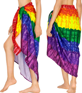 La LeeLa Women's Swim Wear Printed Sarong Beach Bikini Cover up
