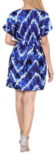 Load image into Gallery viewer, LA LEELA Women Plunge V Neck With Drawstring Short Coverup M-L Royal Blue_AA509