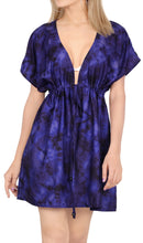 Load image into Gallery viewer, LA LEELA Women&#39;s Swimwear Bathing Suit Coverups Dress XL-XXL Navy Blue_AA508