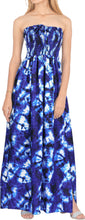 Load image into Gallery viewer, LA LEELA Long Maxi Tie-Die Feel Tube Dress For Women Beach Sundress Vacation Outfit Ladies