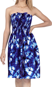 LA LEELA Tie Die Tube Dress For Women Chic And Casual Dress For Female Swimwear Swimsuit Coverup