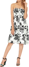 Load image into Gallery viewer, LA LEELA Midnight Tropical Halter Neck Tube Dress Beachwear Palm Tree Floral Print For Women Hawaiian Female Skirt Swimsuit Coverup