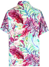Load image into Gallery viewer, La Leela Men&#39;s Tropical Leaves Printed Casual Beach Button up Hawaiian Shirt Size 3XL