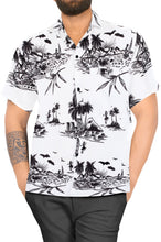 Load image into Gallery viewer, LA LEELA Men&#39;s Hawaiian Casual Short Sleevees Button Down Beach Shirts