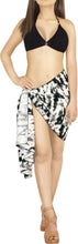 Load image into Gallery viewer, Tie Dye Effect Black and White Non-Sheer Print Beach Wrap For Women