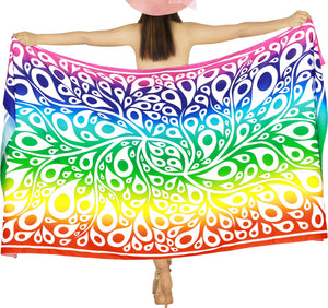 LA LEELA Printed Beach Sarong for Women Beach Wrap Cover Up for Swimsuit - ONE SIZE