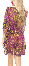 Load image into Gallery viewer, la-leela-chiffon-printed-cover-up-tassel-women-osfm-8-14-m-l-pink_6180